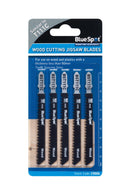 BLUE SPOT TOOLS 5 PCE HCS QUICK CUT JIGSAW BLADES FOR WOOD (8 TPI) - Bargain LAB