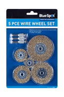 BLUE SPOT TOOLS 5 PCE WIRE WHEEL SET - Bargain LAB