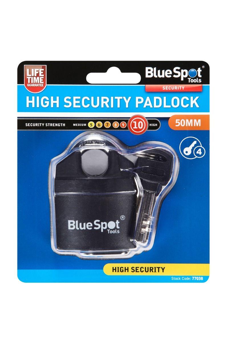BLUE SPOT TOOLS 50MM HIGH SECURITY PADLOCK - Premium Security from BLUE SPOT - Just £9.99! Shop now at Bargain LAB