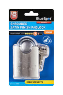 BLUE SPOT TOOLS 50MM SHROUDED SATIN FINISH PADLOCK - Premium Security from BLUE SPOT - Just £8.99! Shop now at Bargain LAB