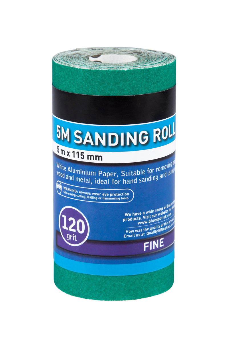 BLUE SPOT TOOLS 5MTR 115MM SANDING ROLL 120 GRIT - Premium Abrasives from BLUE SPOT - Just £5.79! Shop now at Bargain LAB