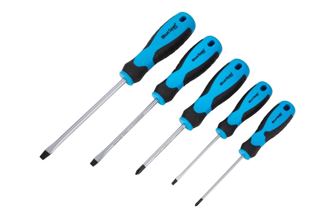 BLUE SPOT TOOLS 5PCE SOFT GRIP SCREWDRIVER SET - Premium Hand Tools from BLUE SPOT - Just £6.99! Shop now at Bargain LAB