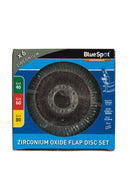 BLUE SPOT TOOLS 6 PCE 115MM (4.5") ZIRCONIUM OXIDE FLAP DISC SET - Bargain LAB