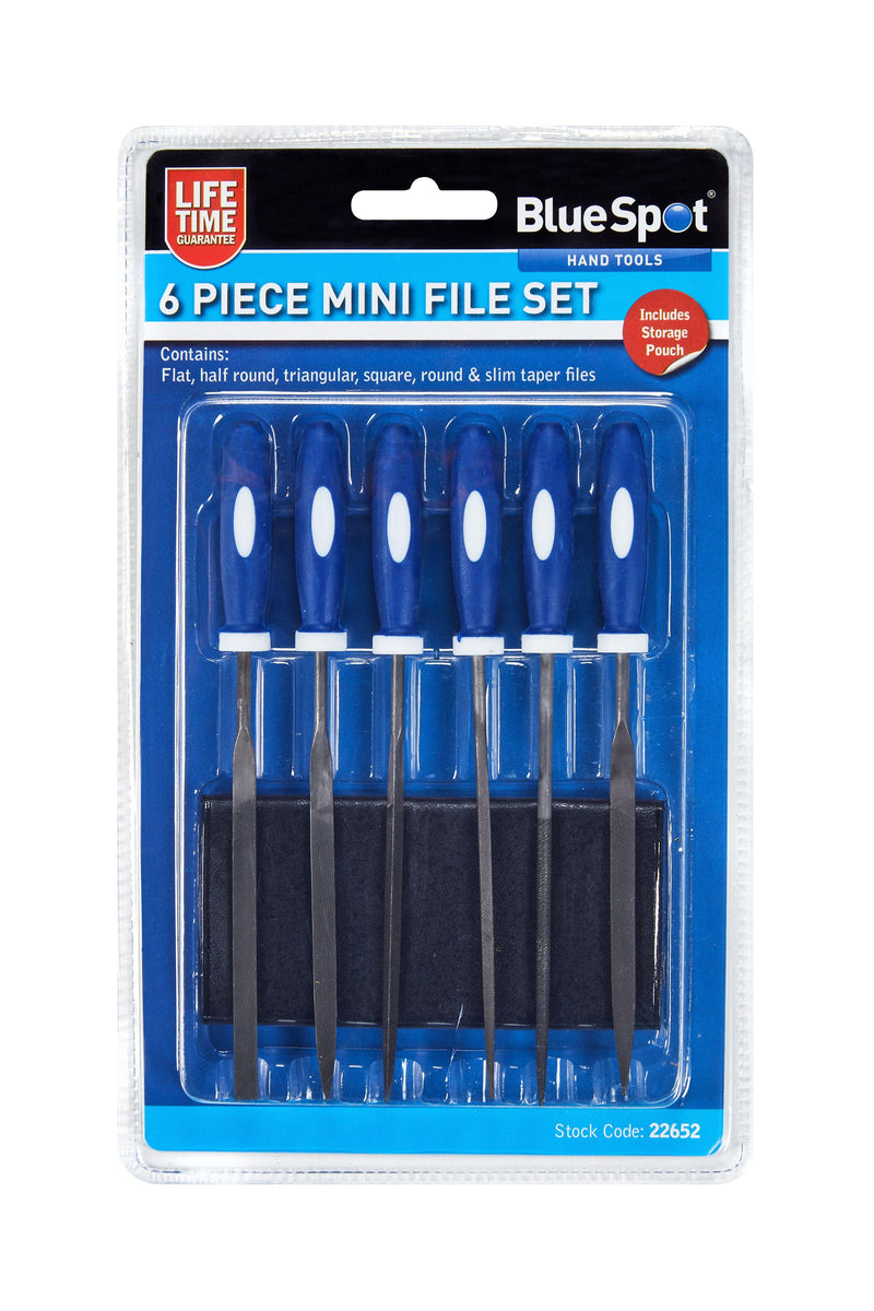 BLUE SPOT TOOLS 6 PCE 150MM (6") MINI FILE SET WITH POUCH - Premium Hand Tools from BLUE SPOT - Just £6.99! Shop now at Bargain LAB
