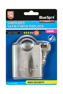 BLUE SPOT TOOLS 60MM SHROUDED SATIN FINISH PADLOCK - Premium Security from BLUE SPOT - Just £9.99! Shop now at Bargain LAB