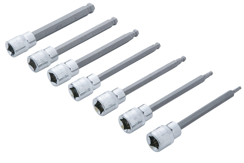 BLUE SPOT TOOLS 7 PCE 3/8" EXTRA LONG BALL ENDED HEX SOCKET BIT SET (H3-H10) - Premium Automotive from BLUE SPOT - Just £12.99! Shop now at Bargain LAB