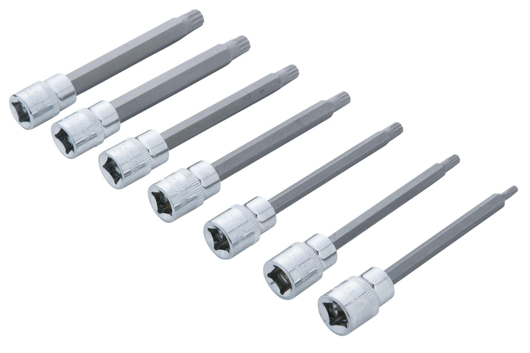 BLUE SPOT TOOLS 7 PCE 3/8" EXTRA LONG SPLINE SOCKET BIT SET (M4 -M10) - Premium Automotive from BLUE SPOT - Just £13.99! Shop now at Bargain LAB