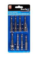 BLUE SPOT TOOLS 8 PCE SOCKET ADAPTOR AND NUT DRIVER SET - Bargain LAB