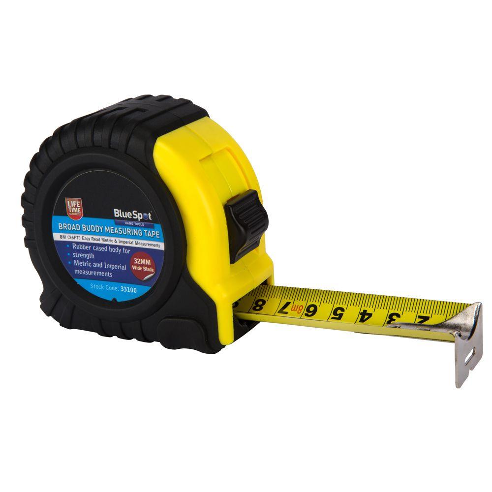 BLUE SPOT TOOLS 8M (26FT) EXTRA-WIDE BLADE TAPE MEASURE | Best Price in ...