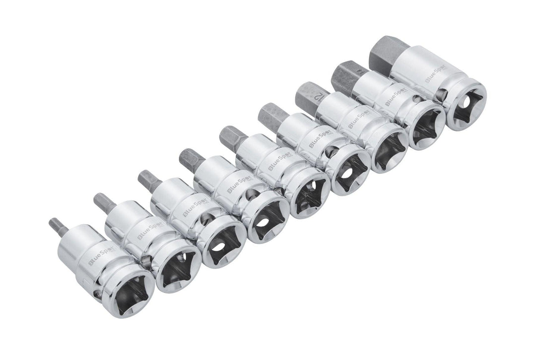 BLUE SPOT TOOLS 9 PCE 1/2" HEX BIT SOCKETS (H4 - H17) - Premium Automotive from BLUE SPOT - Just £25.99! Shop now at Bargain LAB