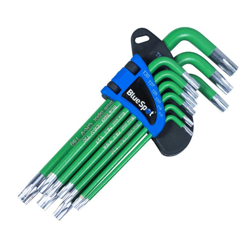 BLUE SPOT TOOLS 9 PCE LONG ARM TAMPER PROOF TORX KEY SET (T10-T50) - Premium Hand Tools from BLUE SPOT - Just £12.65! Shop now at Bargain LAB