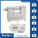 BLUE SPOT TOOLS 94MM SHUTTER "C" TYPE BLOCK PADLOCK - Premium Security from BLUE SPOT - Just £19.99! Shop now at Bargain LAB