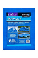 BLUE SPOT TOOLS BLUE 5.4M X 3.6M TARPAULIN - Premium Bungees & Tie Downs from BLUE SPOT - Just £14.99! Shop now at Bargain LAB
