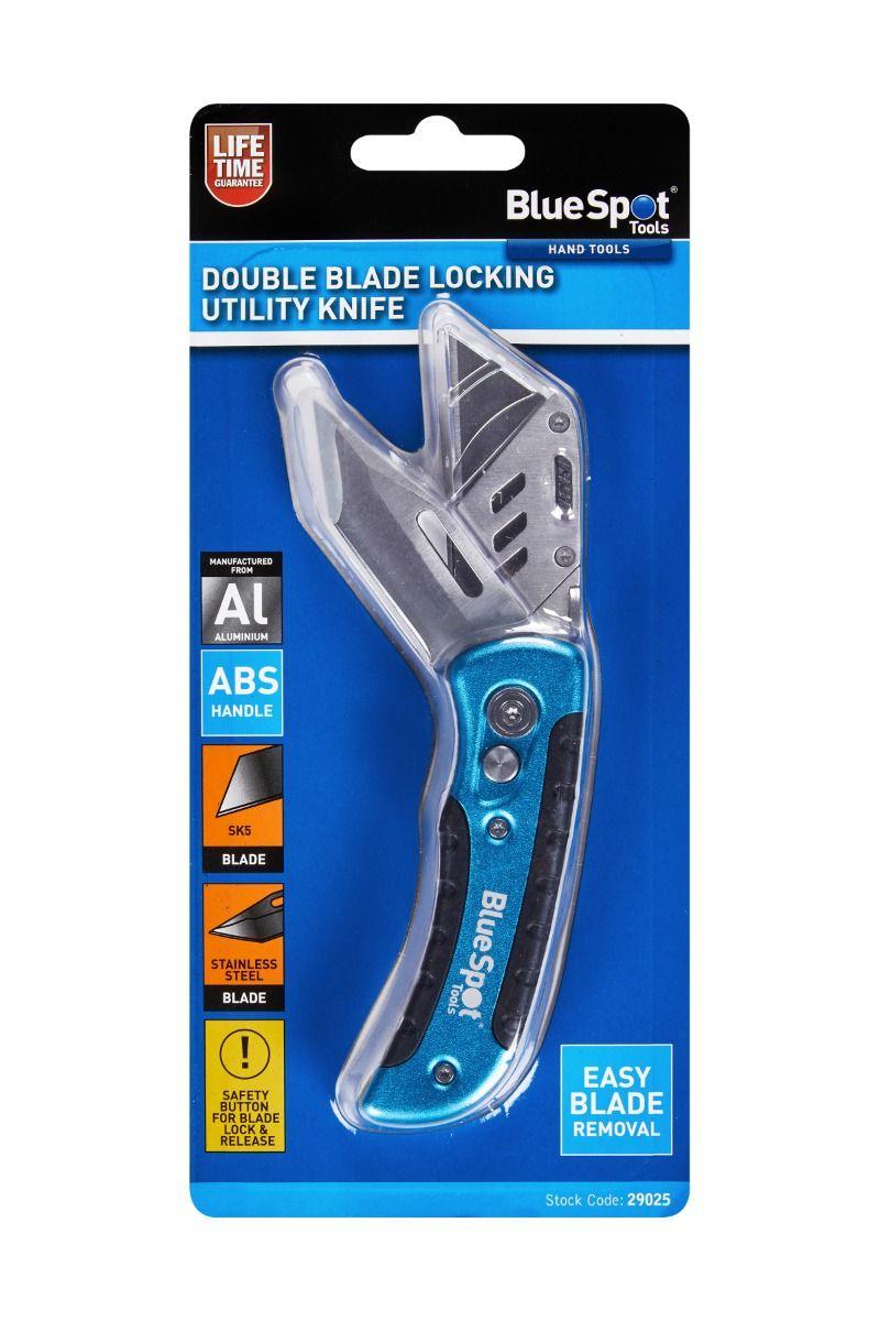 BLUE SPOT TOOLS DOUBLE BLADE LOCKING UTILITY KNIFE - Premium Hand Tools from BLUE SPOT - Just £12.99! Shop now at Bargain LAB