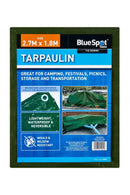 BLUE SPOT TOOLS GREEN 2.7M X 1.8M TARPAULIN - Premium Bungees & Tie Downs from BLUE SPOT - Just £6.79! Shop now at Bargain LAB