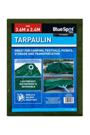 BLUE SPOT TOOLS GREEN 3.6M X 2.4M TARPAULIN - Premium Bungees & Tie Downs from BLUE SPOT - Just £8.99! Shop now at Bargain LAB