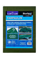 BLUE SPOT TOOLS GREEN 5.4M X 3.6M TARPAULIN - Premium Bungees & Tie Downs from BLUE SPOT - Just £16.99! Shop now at Bargain LAB
