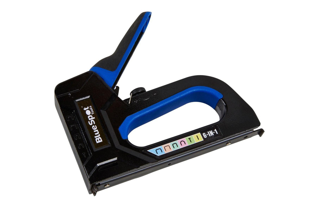 BLUE SPOT TOOLS HEAVY DUTY 6 IN 1 ALUMINIUM STAPLE GUN - Premium Hand Tools from BLUE SPOT - Just £11.49! Shop now at Bargain LAB