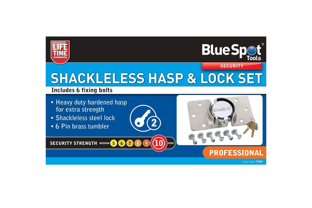 BLUE SPOT TOOLS SHACKLELESS HASP & LOCK SET - Premium Security from BLUE SPOT - Just £37.99! Shop now at Bargain LAB