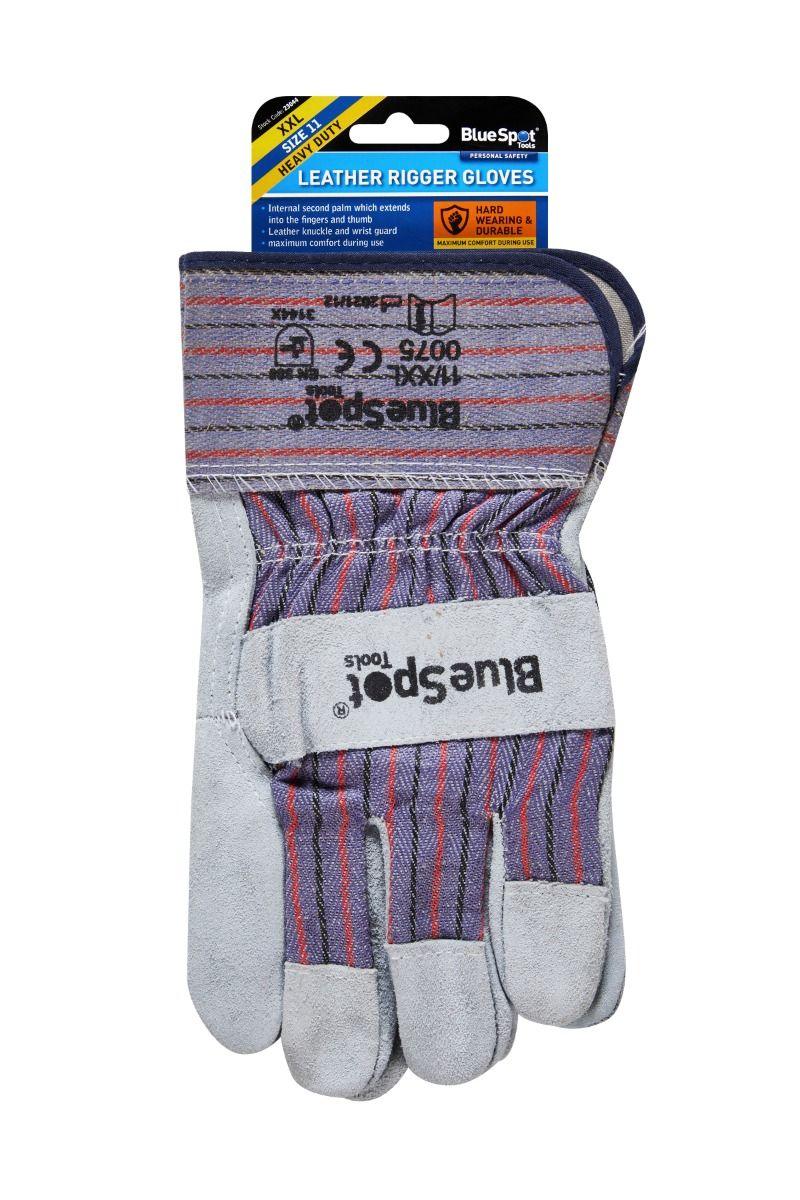 BLUE SPOT TOOLS XXL HEAVY DUTY LEATHER RIGGER GLOVES - Premium Building Tools from BLUE SPOT - Just £6.69! Shop now at Bargain LAB