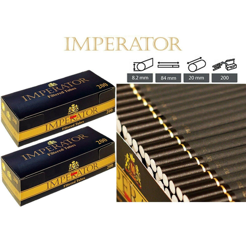 IMPERATOR BLACK Filter TUBES Tips Paper GOLD Smoking Cigarette Tobacco 200'S - Bargain LAB