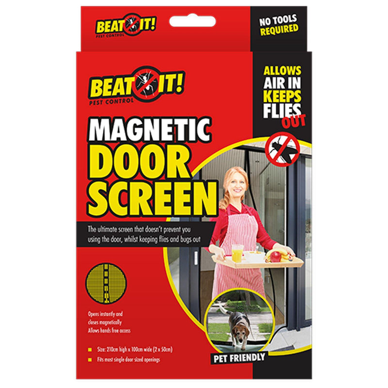 BLACK Or WHITE MAGNETIC DOOR MESH INSECT SCREEN - Bargain LAB