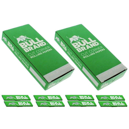 BULL BRAND GREEN CUT CORNER ROLLING PAPER 2500'S - Bargain LAB